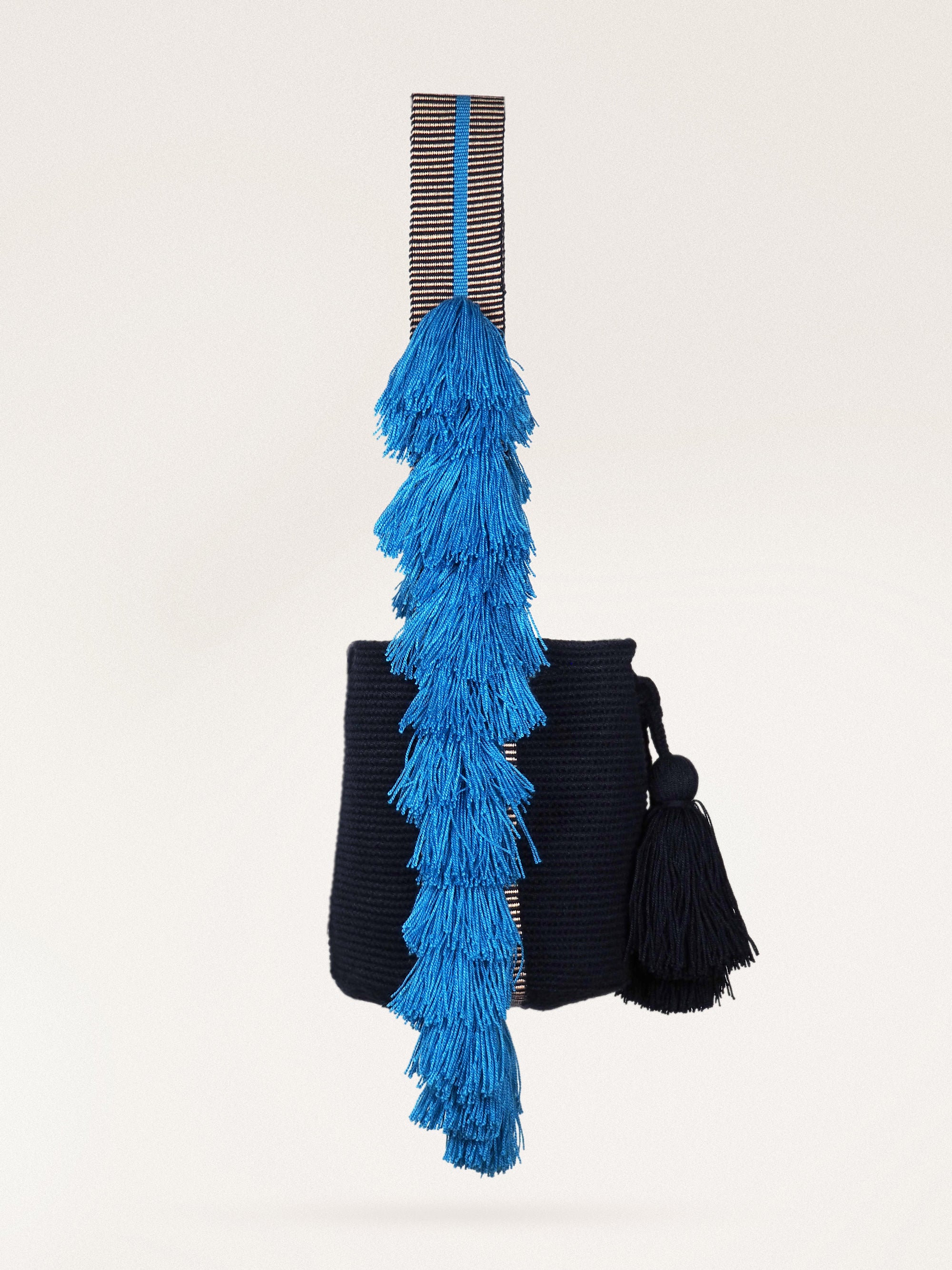 Mochila Wayuu (Mediana) - Pompon Oceano