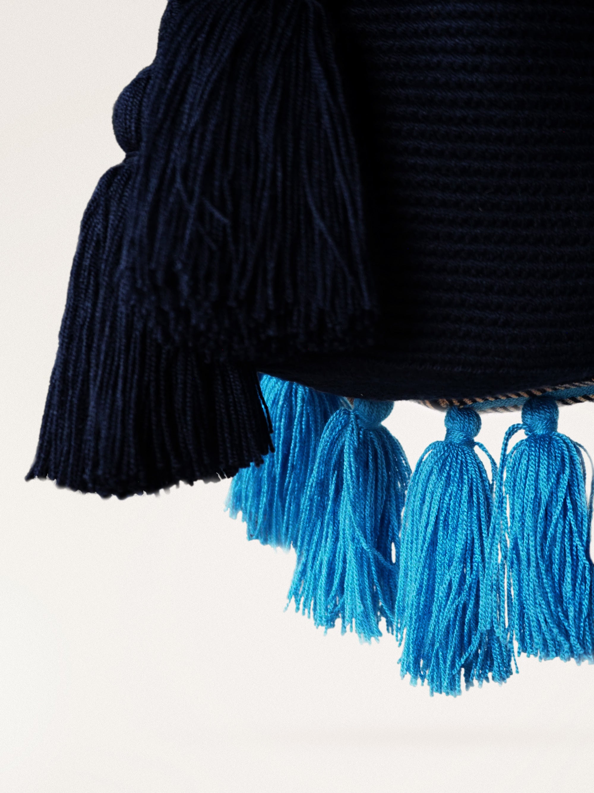 Mochila Wayuu (Mediana) - Pompon Oceano