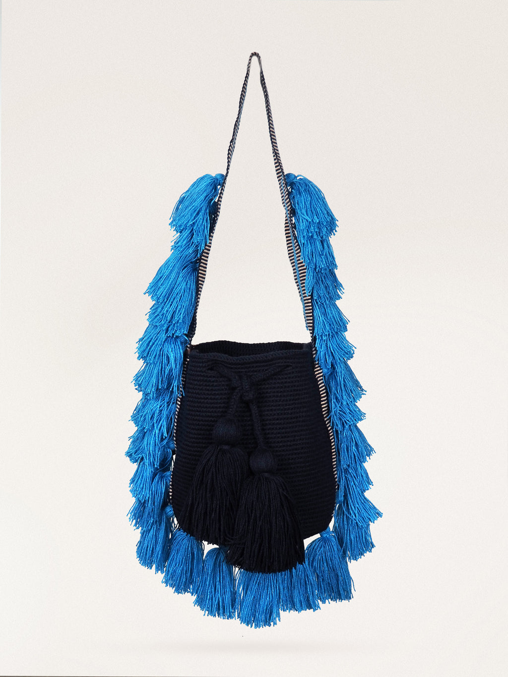 Mochila Wayuu (Mediana) - Pompon Oceano